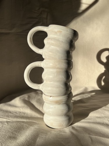 ceramiczny kubek bąbelek biały