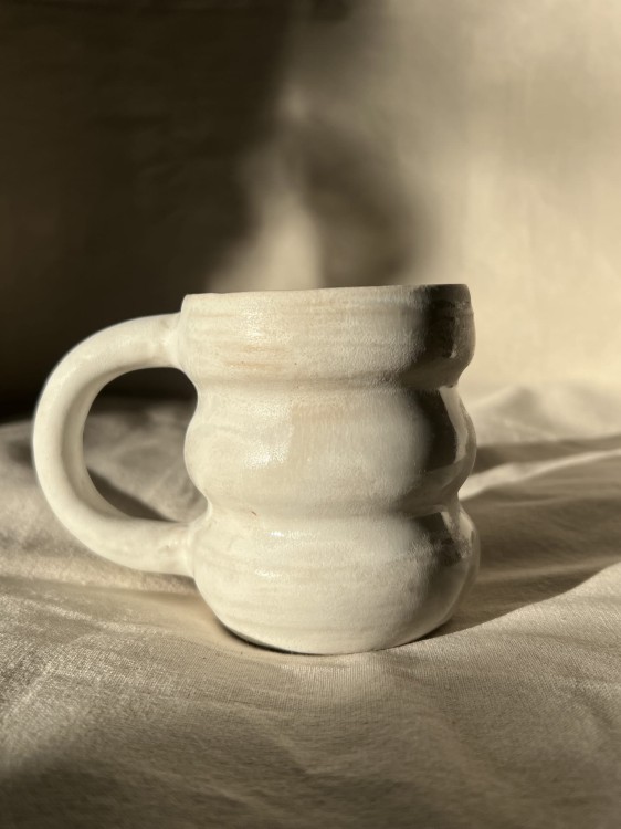 ceramiczny kubek bąbelek biały