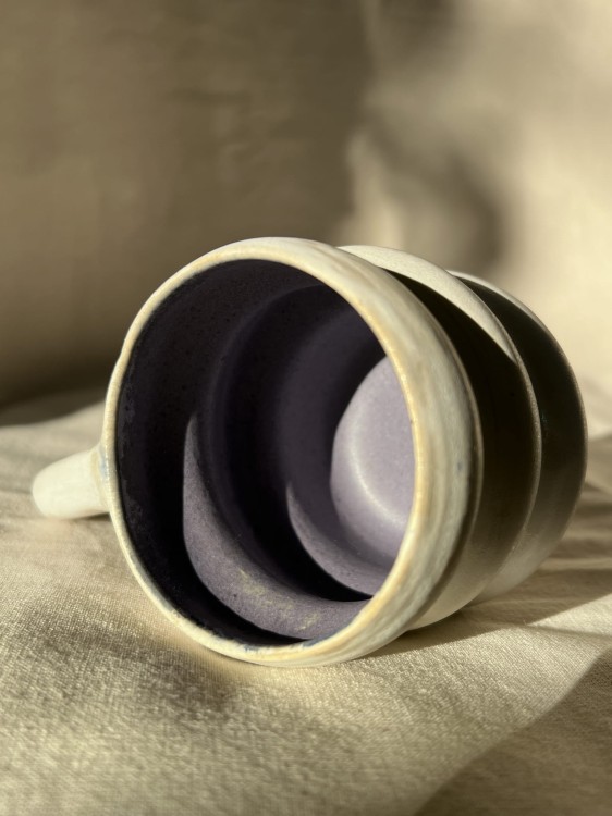 ceramiczny kubek bąbelek biały